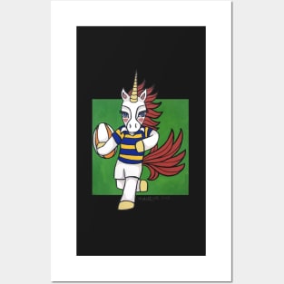 Rugby Unicorn - NZ Provincial colors - Animals of Inspiration Posters and Art